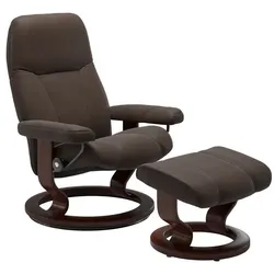 Stressless Sessel mit Hocker Consul Classic Leder Braun Batick Brown L (Large)
