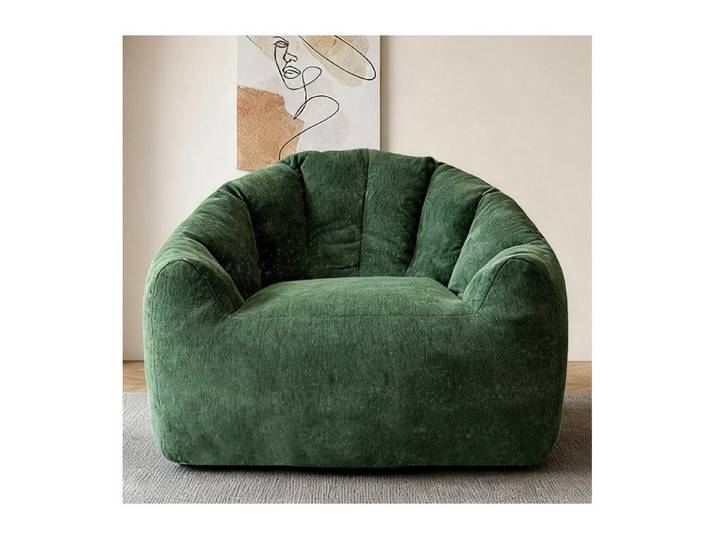 Odikalo Loungesofa Sofas wohnzimmer Sitzsack Einzelsofa Freizeitstuhl mit Schlaffunktion, Ergonomischer runder Sitzsack mit körperkonturierender Formgebung für vielseitige Entspannung und Komfort zu Hause