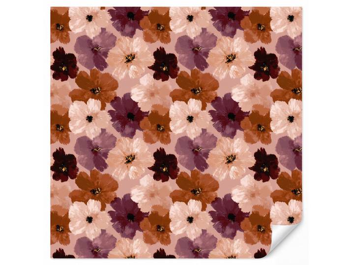 OnlyWow Tapete - Blumen - Abstrakt - Erdtöne - 280x300 cm, Mehrfarbig, Papier, Rechteckig, 280x300 cm, Tapeten & Wandverkleidungen, Vliestapeten