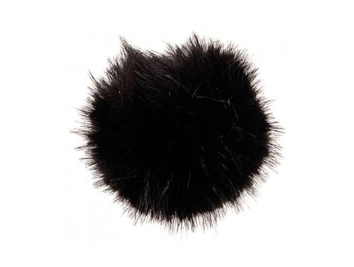 Bommel 'Rico Design' kunstbont zwart