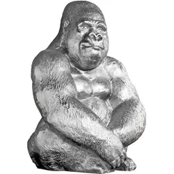 riess-ambiente Gorillafigur KONG 40cm silber handmade Metall Skulptur Deko