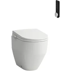 LAUFEN Cleanet Pro Stand-WC, Dusch-WC Aufsatz mit Fernbedienung, spülrandlos, Tiefspüler, 370x530mm, H603890000S002