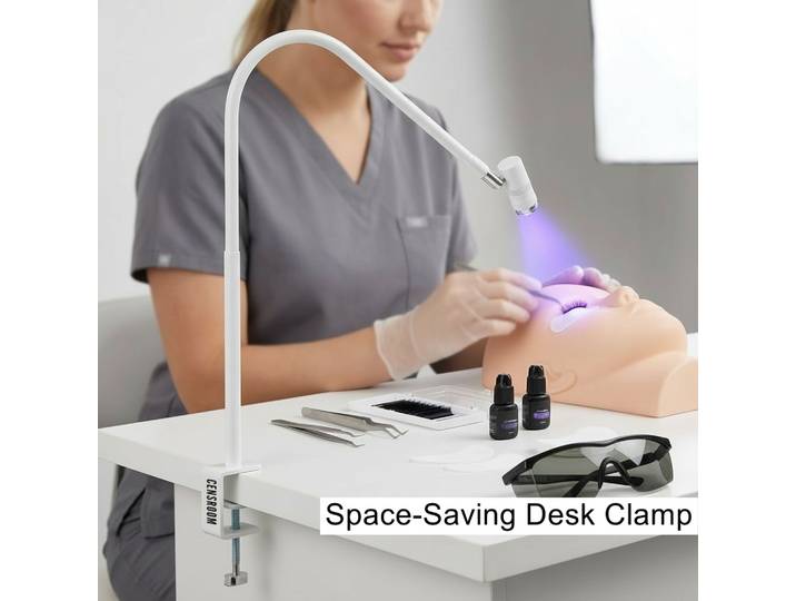 Lampe à lumière LED UV pour extension de cils, puissance réglable, sèche rapidement avec pédale, colle gel UV, 6W
