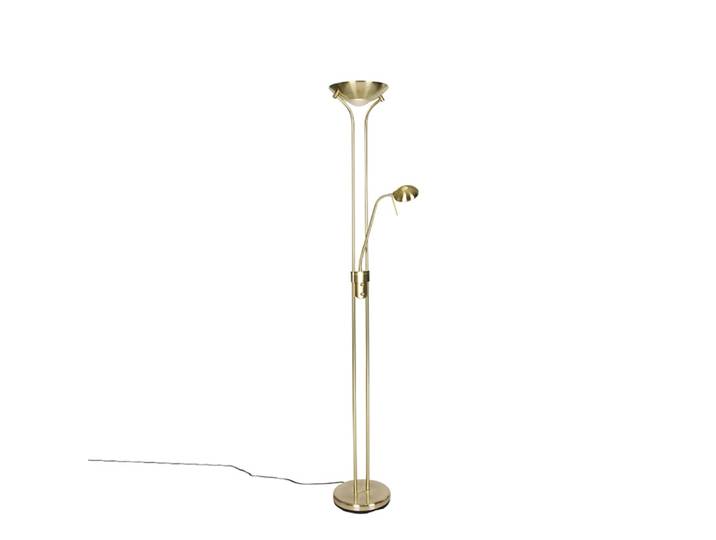 Lampadaire en acier doré/laiton