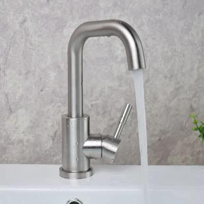 Inspired Finds 304 Stainless Steel Bathroom Basin Faucet 360 Rotating Hot And Cold Mixer Tap With Single Handle brushedb