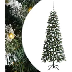 vidaXL, Weihnachtsbaum, Rune (mit LEDs und Silberkugeln) (180 cm)