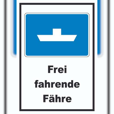 HB-Druck Frei fahrende Fähre Symbol und Text A0 (841x1189mm)