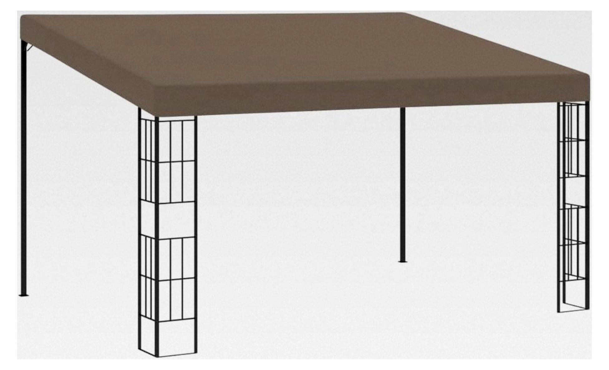 Wandpavillon Sonnenschutz Pergola Gartenpavillon Terrassendach Überdachung Gartenzelt Partyzelt 4x3m Taupe