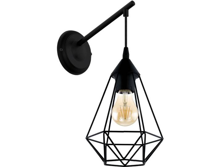 Eglo Wandlampe Tarbes Schwarz Stahl B 27.5 cm