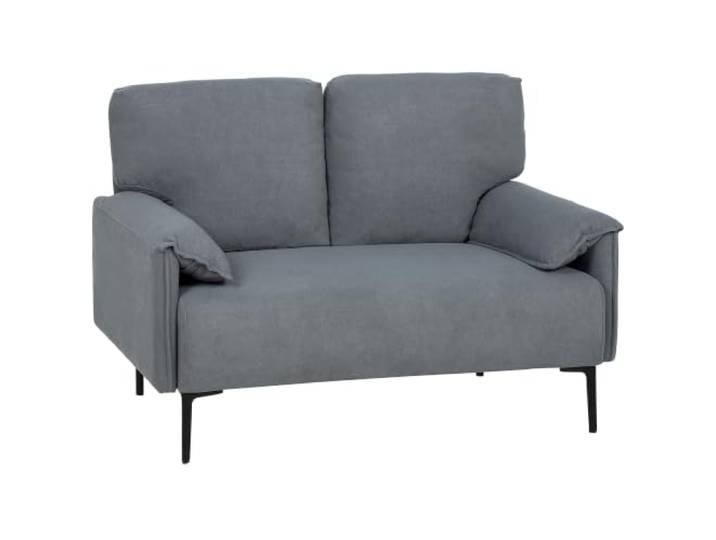 HOMCOM Sofa 2-Sitzer 127 cm Kleine Couch mit Gepolstert Armlehne Grau