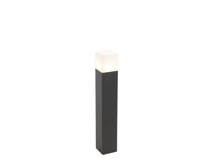 Piquet d'extérieur noir en verre opale 50 cm avec piquet de terre