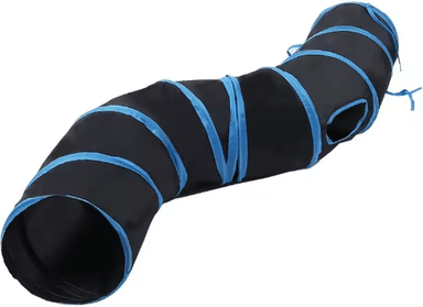 Inspire Picks Collapsible Cat Play Tunnel Cat Tunnel Toy For Hide and Seek, Exercise & Interactive Play black blue s