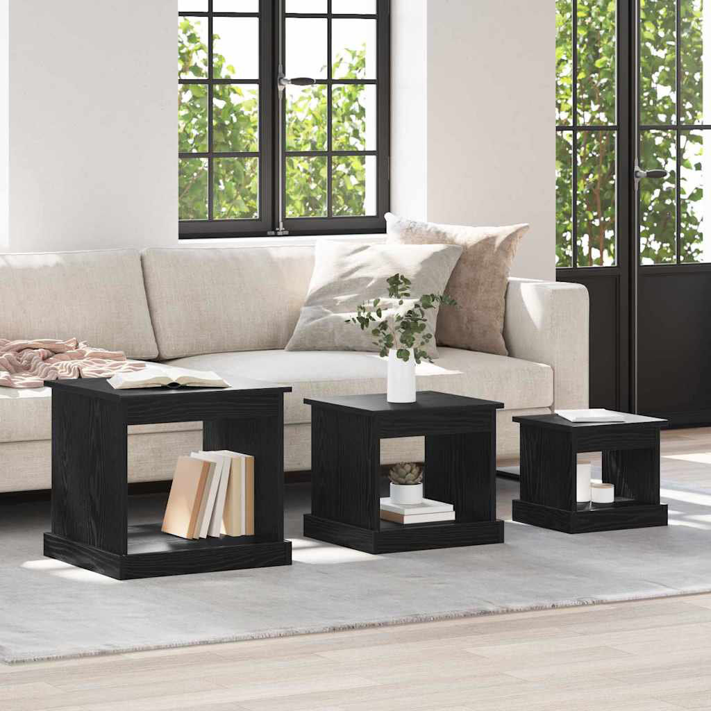 Lily Manor Coffee Table with Storage Black Oak 45cm H X 48cm W X 45cm D