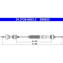 Seilzug Kupplungsbetätigung ATE 24.3728-0823.2 für Peugeot 306 Break