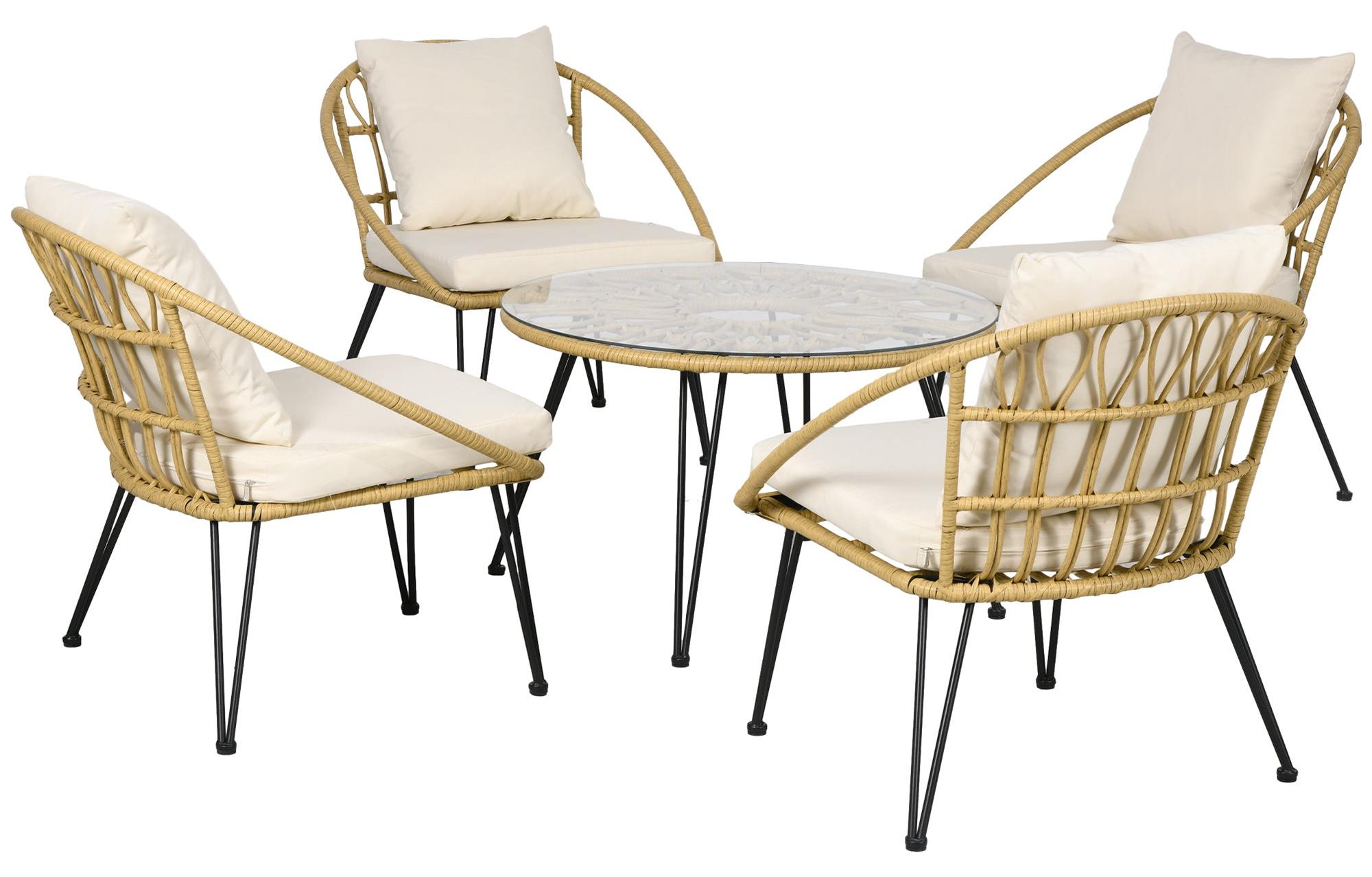 Gartenmöbel-Set - Gartenmöbel - Sitzgruppe - Bistrogruppe - Lounge-Set - Runder Tisch, Durchmesser 82 cm