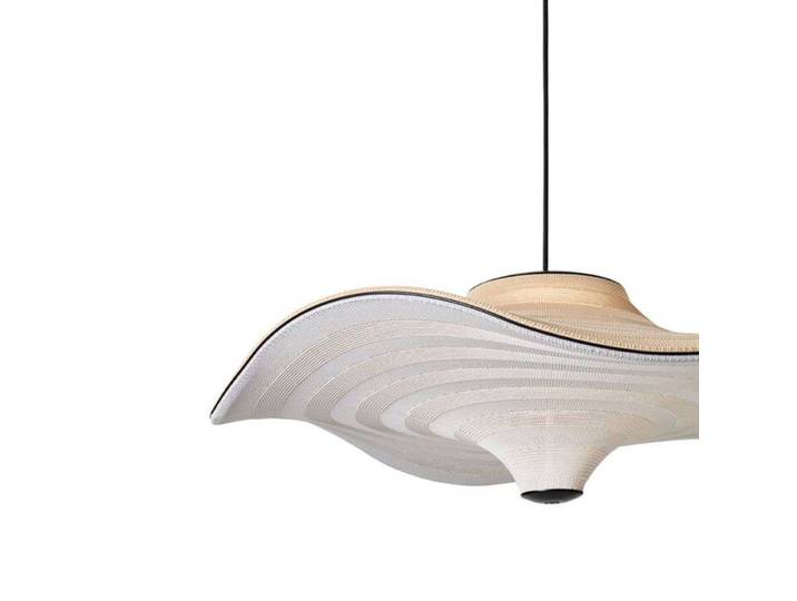 Suspension LED « Flying » couleur sable, Ø 96 cm - Fabriquée à la main Made By Hand - Chambre à coucher - Tissu / textile