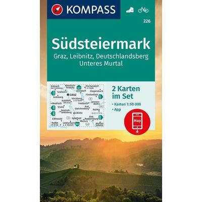 KOMPASS Wanderkarten-Set 226 Südsteiermark, Graz, Leibnitz, Deutschlandsberg, Unteres Murtal (2 Karten) 1:50.000, Sonstige von , KOMPASS Freytag &