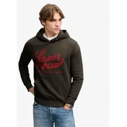 Superdry für Herren. M2014566A Vintage Script Kapuzenpullover schwarz (XL), Lässig, Baumwolle
