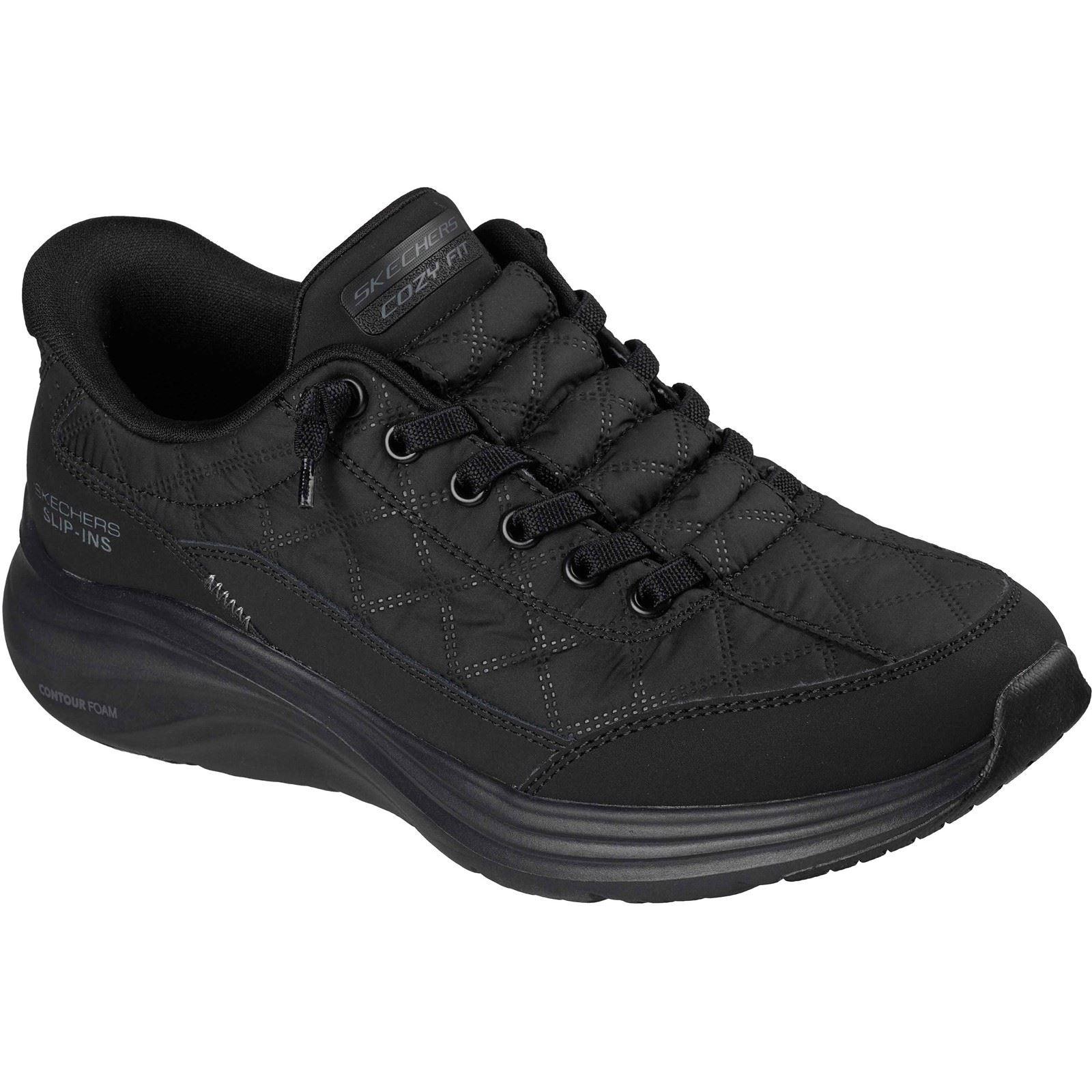 Skechers Contour Foam Gemütliche Passform Textil Damen Schwarz Standard Turnschuhe