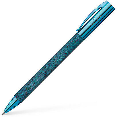 FABER-CASTELL Dreh-Kugelschreiber AMBITION BLUE WOOD blau EG