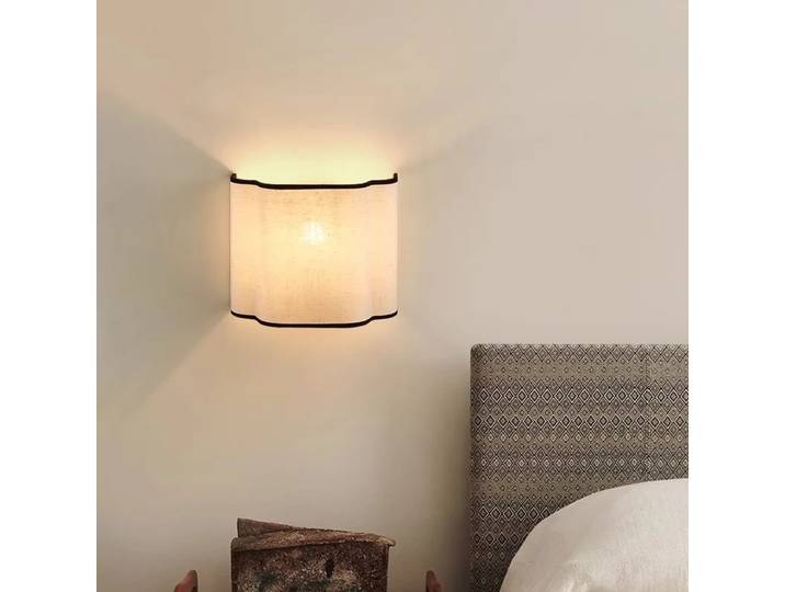 2025 français crème Style applique créative lin chambre chevet fond mur lampe décorative couloir passerelle lampe