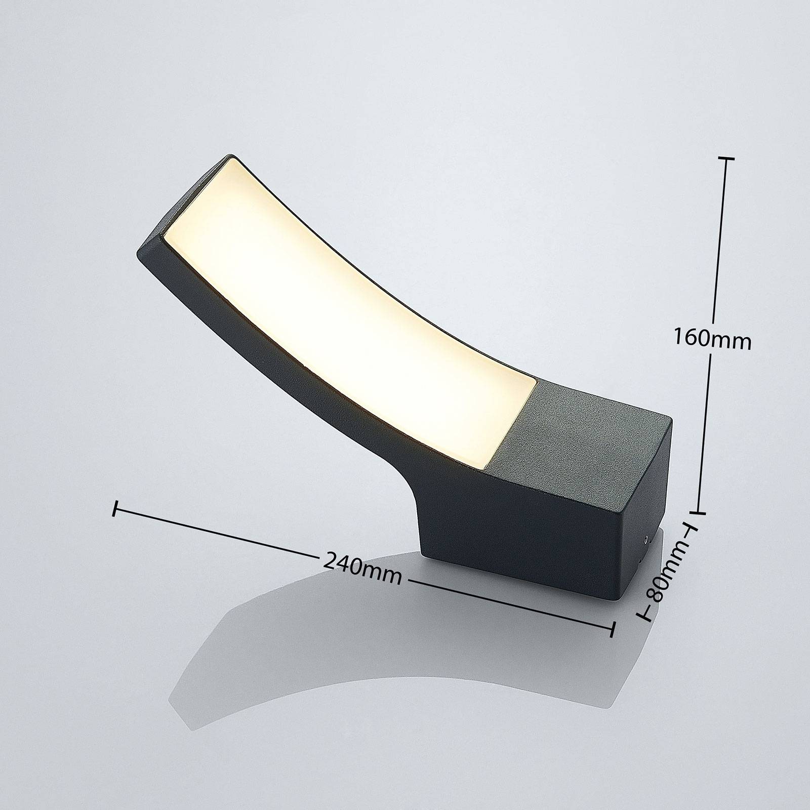 LED Aussenwandleuchte Ilvita Lindby, schwarz, Aluminium, Modern, LED Wandleuchte außen