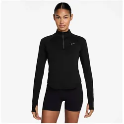 Nike, Damen, Sportshirt, Women's Tempo Dri-Fit Half-Zip Top (M), Silber, Schwarz