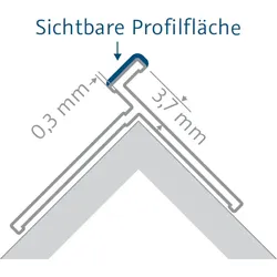 HSK Eckprofil, außen, flächenbündig, ca. 23 × 27 mm, chromoptik, 930012-41 930012-41