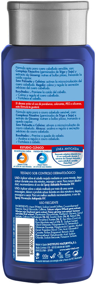 Naturvital Shampoo ANTI-QUEDA para couro cabeludo sensível 300 ml