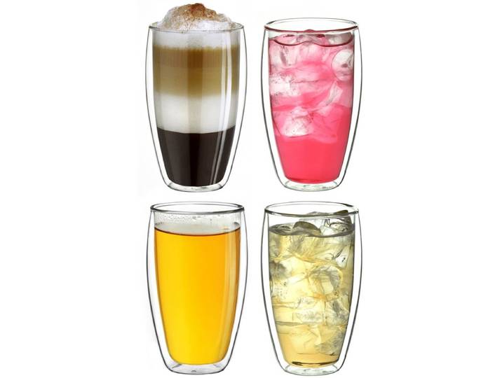 Creano dubbelwandig thermoglas 400ml \ DG-SH\ \, groot dubbelwandig glas van borosilicaatglas\, dubbelwandige koffieglazen\, theeglazen\, latteglazen set van 4