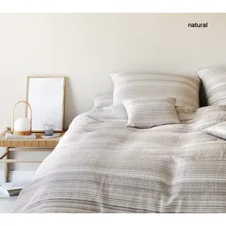 Elegante Halbleinen Bettwäsche Flair - 135x200 cm + 80x80 cm	natural