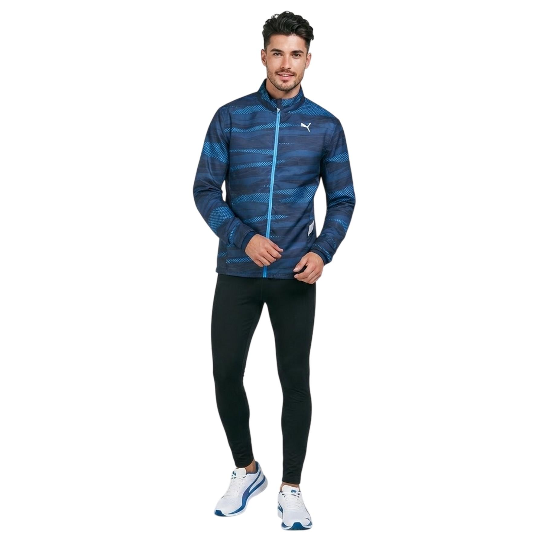 Puma Geweven herenjas met grafische print (Blauw)