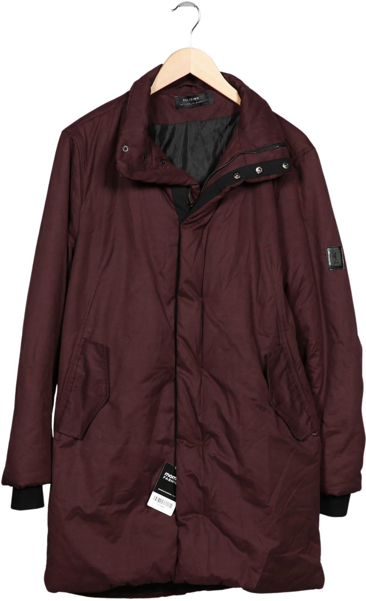 Religion Herren Jacke, Bordeaux, Gr. M, Synthetik / Baumwolle - Second Hand