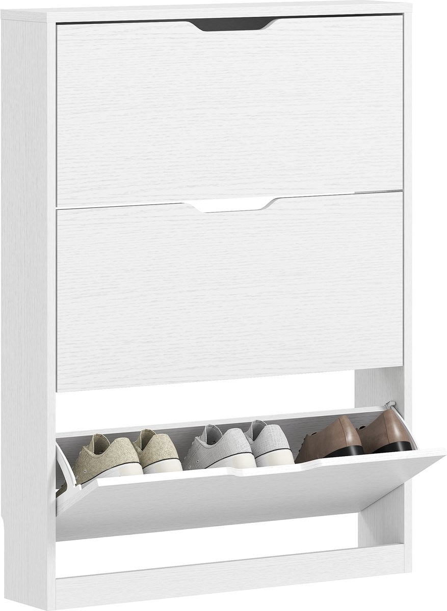 HOMCOM wandmontage schoenenkast wit - MDF