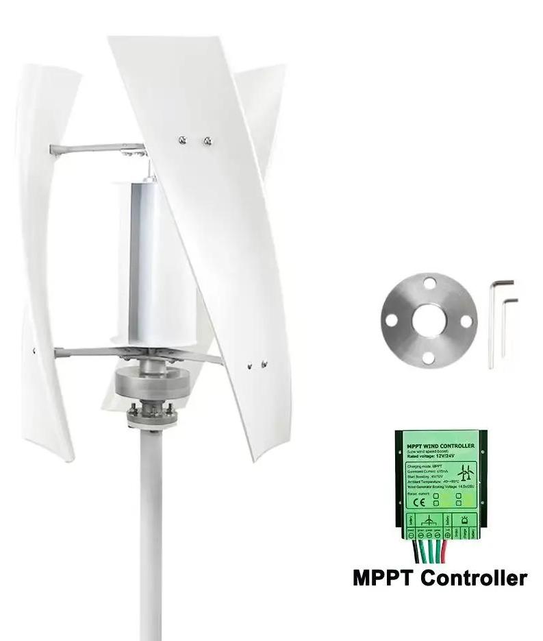 Vertikale Windturbine - Windgenerator 3000W - 48V Inselsystem - Geringe Geräuschentwicklung - Für Wind-Solar-Anlage - Mit em Regler