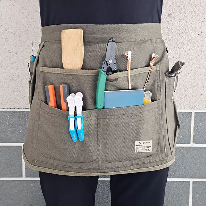 INF Wasserdichte Arbeitsschürze mit mehreren Taschen Schwarz