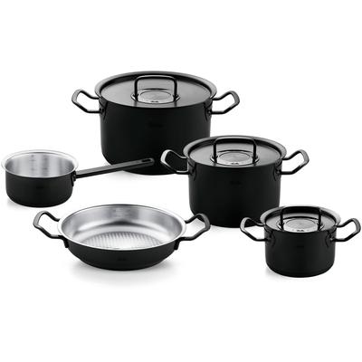 Topf-Set FISSLER "Original-Profi Collection ShadowLine", schwarz, Töpfe, Auf 1.800 Stück limitiert, Echtheitszertifikat, Made in Germany