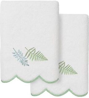 Authentic Hotel and Spa 100% Turkish Cotton FERN TOSS Scallop Embellished Towel Collection.
