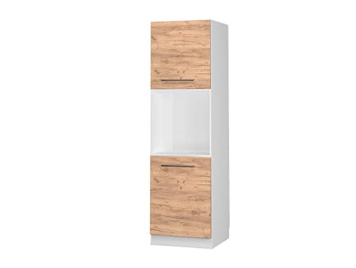 Vicco Herdumbauschrank Fame-Line, Goldkraft Eiche, 60 cm Backofennische auf komfortabler Höhe · Soft-Close · Höhenverst. Füße · Metallgriffe · Einfache Integration