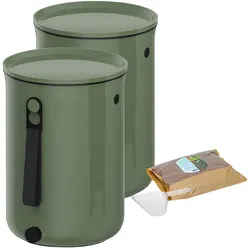 Küchenkomposter Bokashi Set 2 x 9,6 Liter Eimer inkl. 1 Kg Ferment