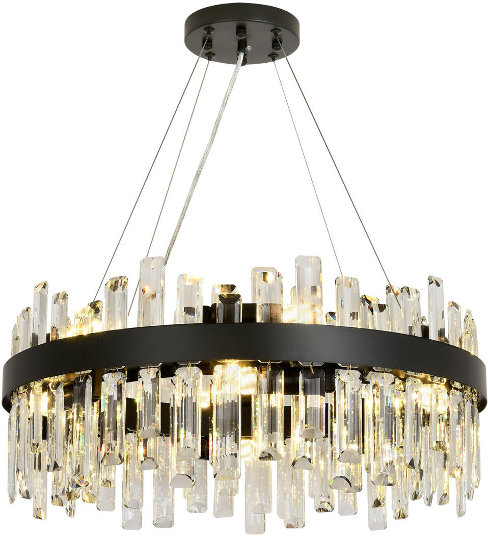 Canora Grey Bartolome Crystal Chandelier Matte Black 24cm H x 60cm W x 60cm D