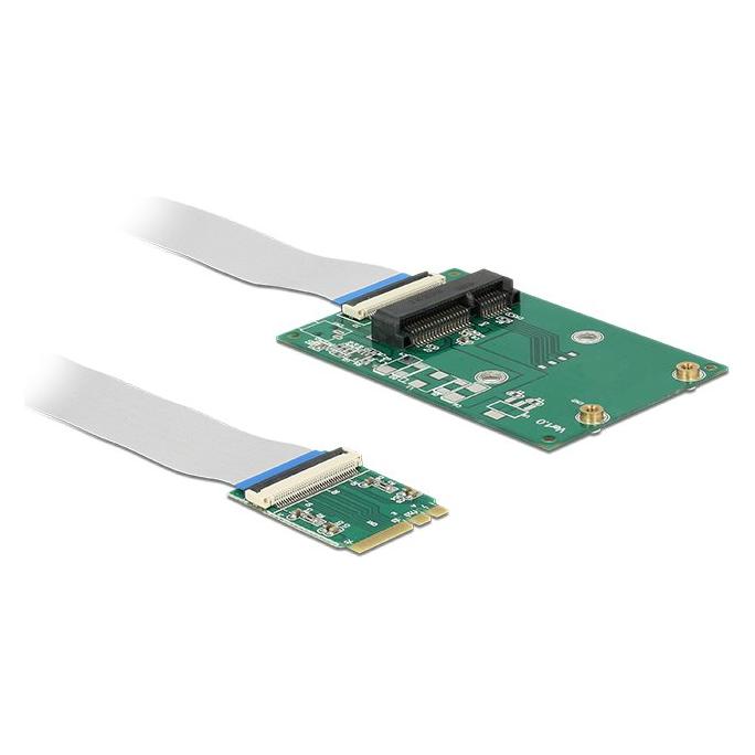 Delock Konverter M.2 Key A+E Stecker > 1 x Mini PCIe Slot half size / full size mit flexiblem Kabel (62848)