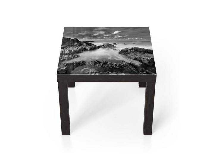 DEQORI Couchtisch 'Küstennebelgeflüster', Glas Beistelltisch Glastisch modern