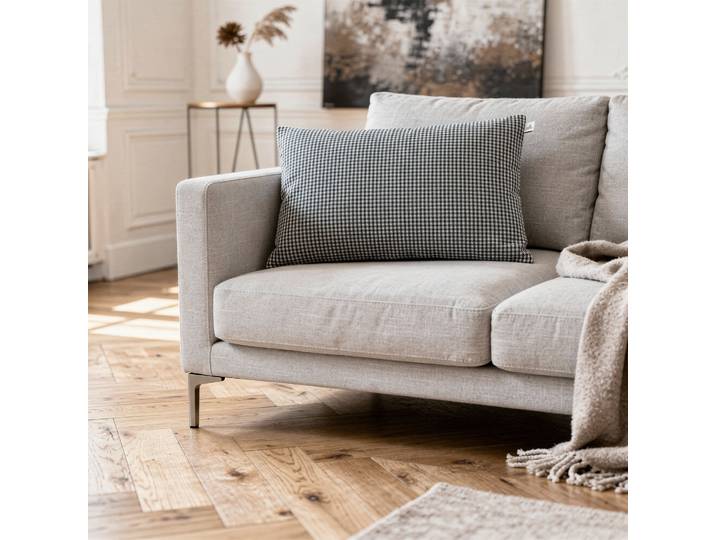Coussin rectangulaire en coton imprimé motif vichy Romy 40x60 cm