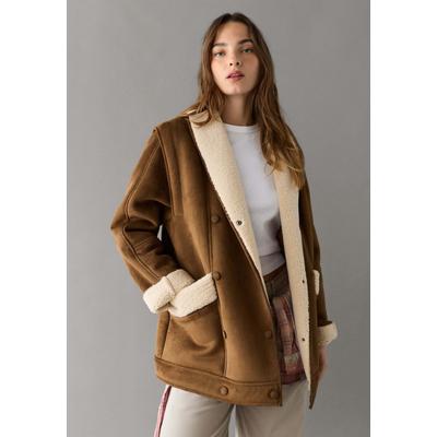 Wintermantel PEPE JEANS "Wintermantel MARIETE", Damen, Gr. M, schwarz stone beige, 100% Polyester, Mäntel Wintermantel