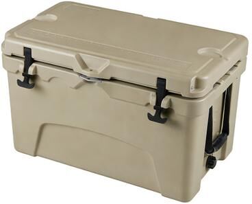 Costway 45 Quart Portable Hard Cooler Insulated Ice Chest Keeps Cool for up to 6 Days-Khaki
