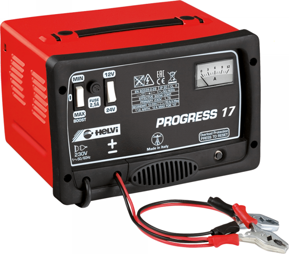 Helvi Progress 17 - Chargeur de batteries humides d'une tension de 12/24V - monophasé