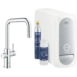 Grohe Blue Home Spültisch-Einhebelmischer 31543000 Chrom, U-Auslauf-Starter Kit, herausziehbarer Mousseurauslauf