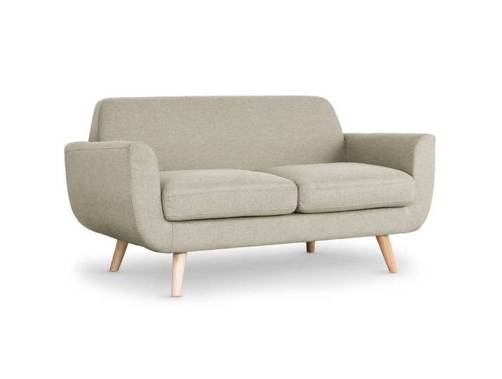 MOSAIKASA Canapé scandinave 2 places Danube Tissu Beige