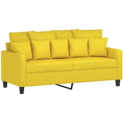 vidaXL 2-Sitzer-Sofa Hellgelb 140 cm Stoff